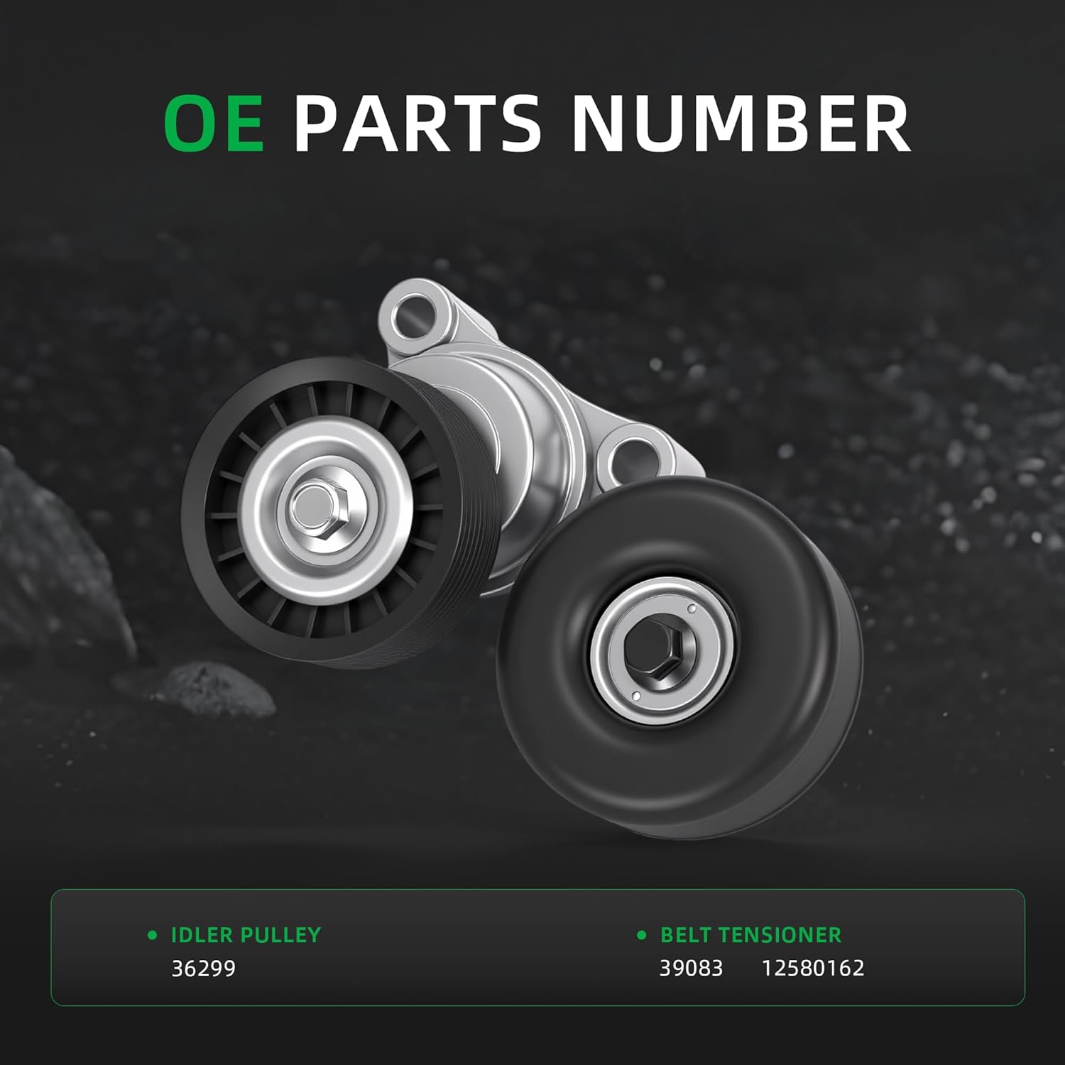 39083 Belt Tensioner Pulley Kit, for Cadillac Escalade, for Chevy Avalanche Colorado Express Silverado Suburban Tahoe, for GMC Savana Sierra Yukon, for Hummer H2 H3, 09-19 V8 4.8/5.3/6.0/6.2L