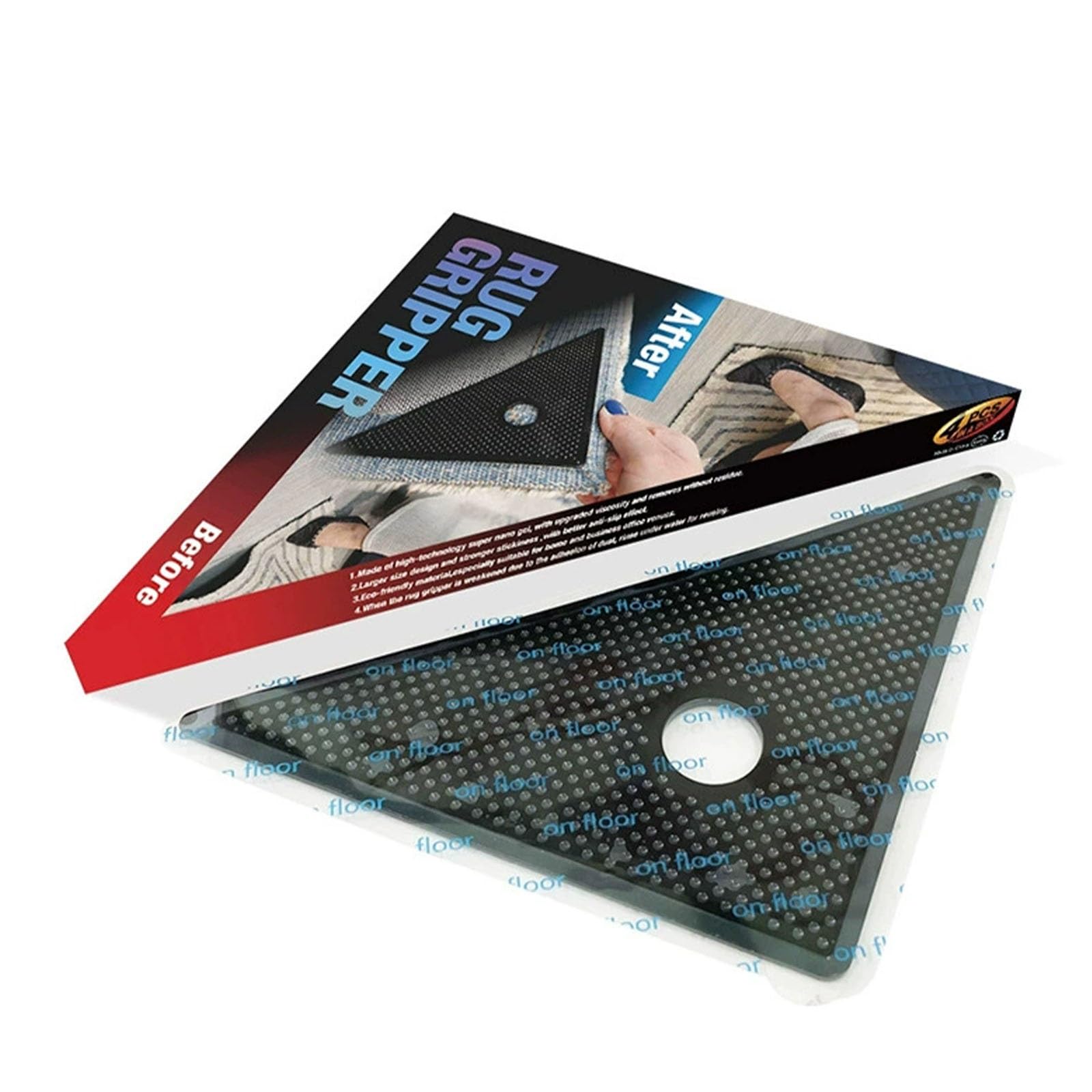 HYDTAJUE Four Rug Corner Grippers，Rug Grippers for Area Rugs on Carpet,Laminate Flooring and Carpet - Hold Down Rugs and Runners to Protect Yourself