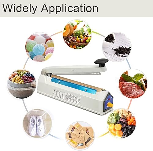 Miniatura 8 de Sellador térmico de sellado por impulsos de 8 pulgadas y 0.197 in para bolsas de plástico, carcasa de metal de hierro, sellador de bolsas de mylar,