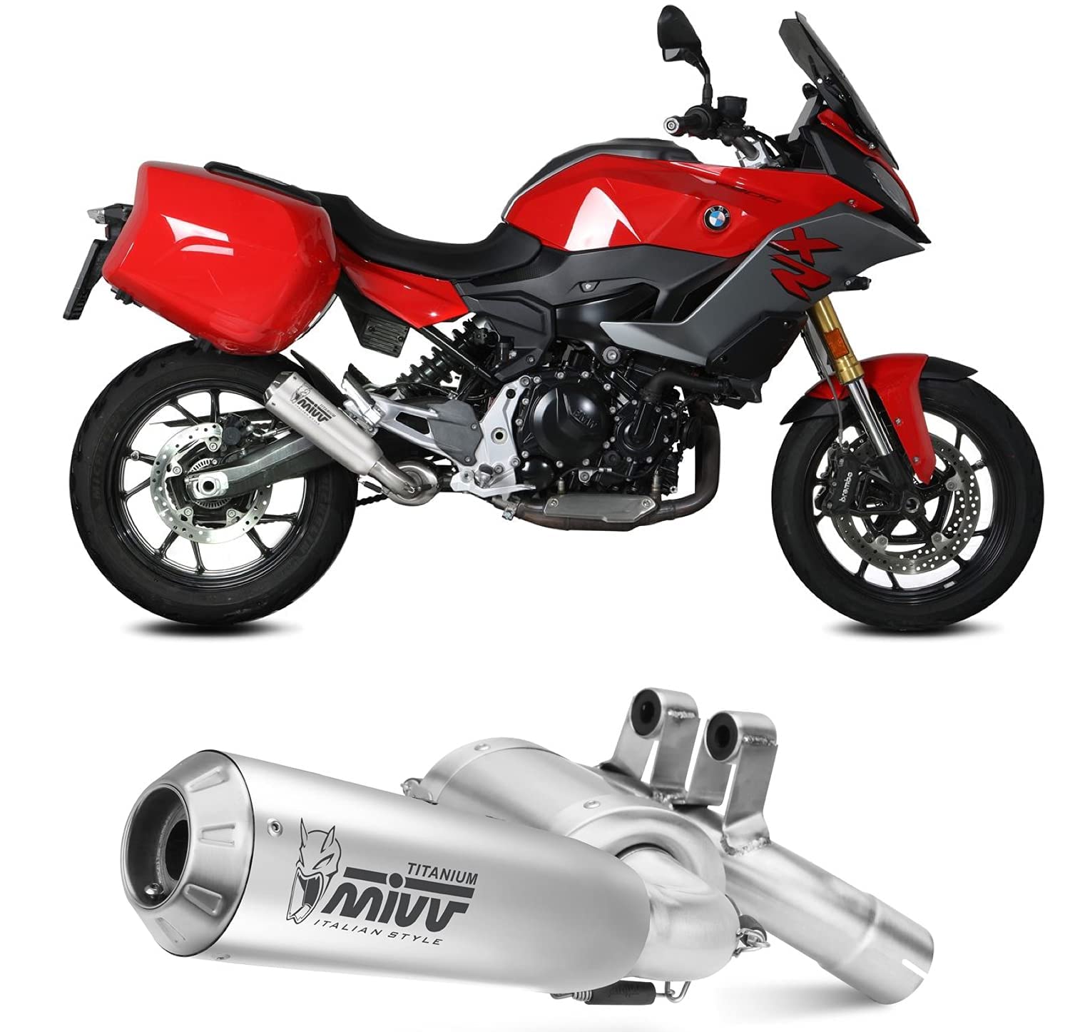 MIVV escape x-m1 titanio compatible con BMW F 900 XR 2020 2021
