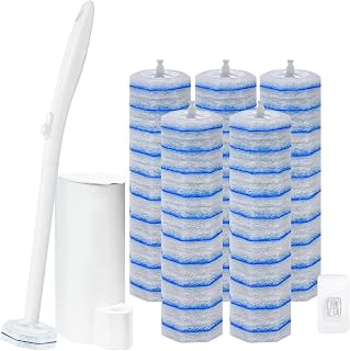 Disposable Toilet Brush & Holder Set with 50 Toilet Bowl Refills for Clorox
