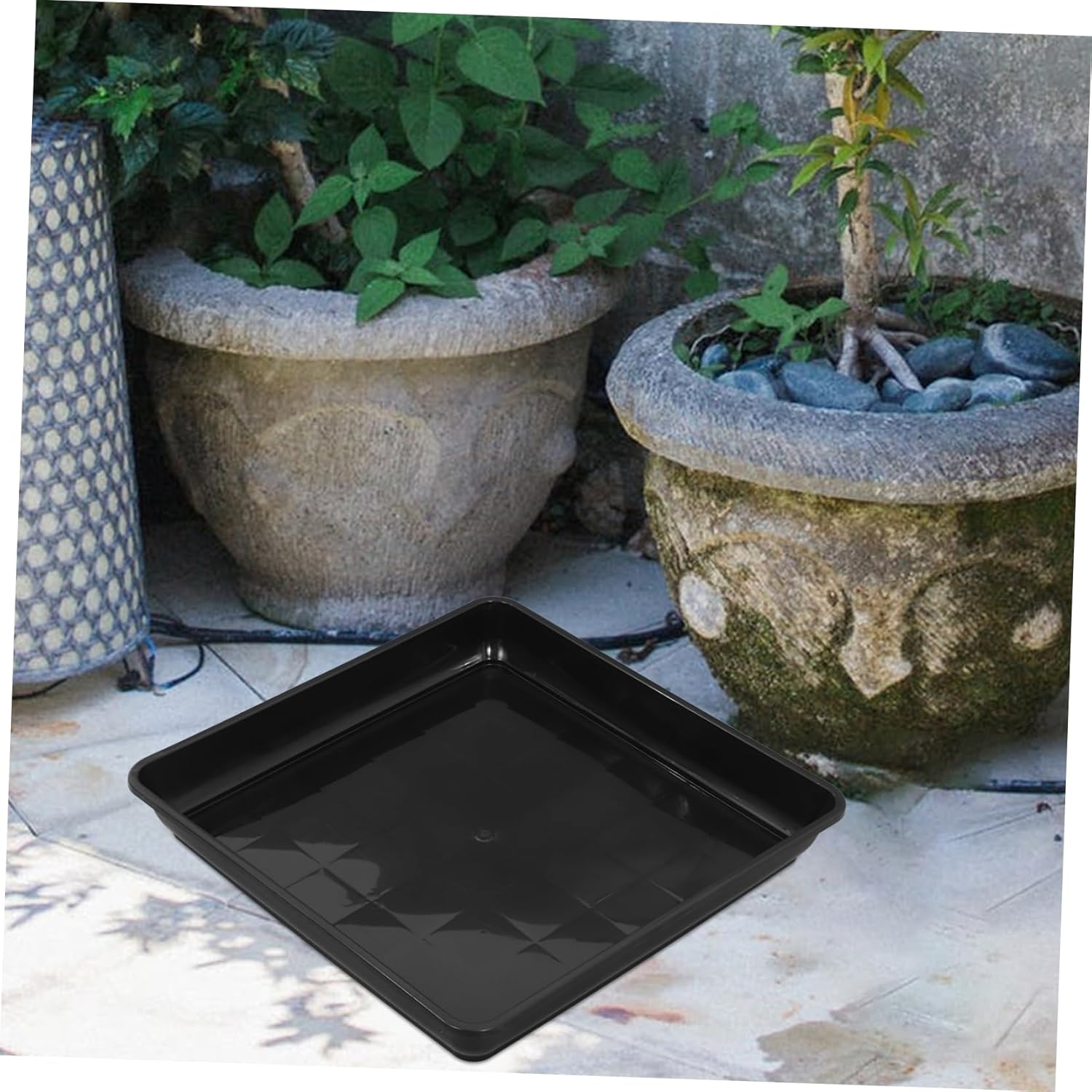 BESPORTBLE 2pcs Pp Material Plant Saucers Square Plant Trays Drip Trays for Flower Pot Indoor Outdoor