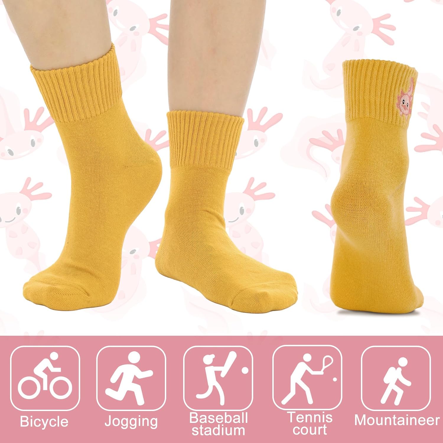 Eurzom 10 Pairs Womens Crew Socks, Cotton - Image 3