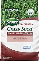 Scotts Turf Builder Grass Seed Quality All-Purpose Mix for Sun & Shade - 20 lbs, 99.9% Weed Free, Covers 8,000 sq ft