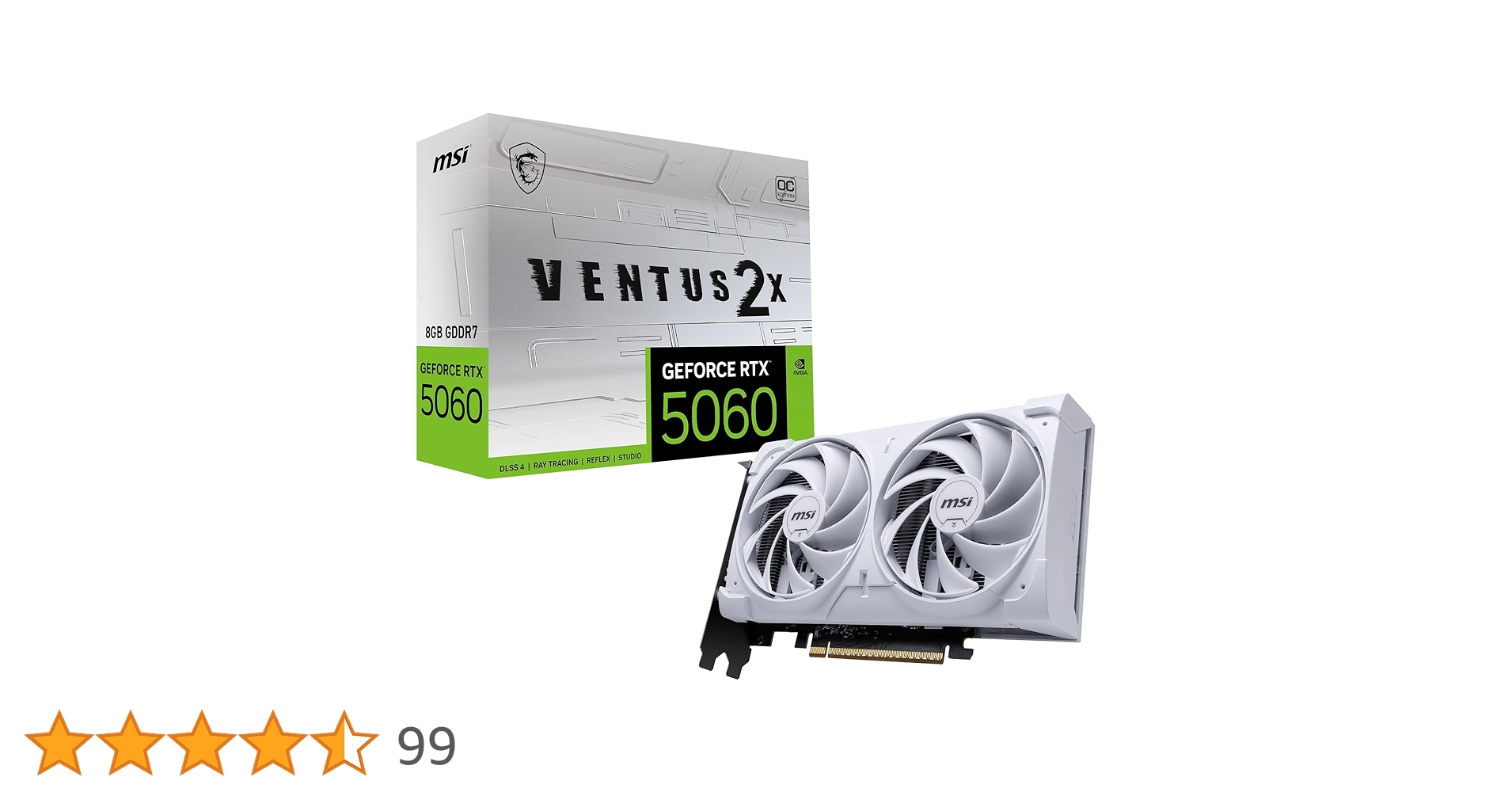 グラフィックボード・グラボ・ビデオカード MSI GeForce RTX 4060 VENTUS 2X WHITE OC Amazon | MSI GeForce RTX 4060 Ventus 2X ブラック 8G OC
