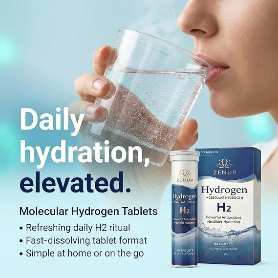 Hydrogen Water Tablets,H2 Molecular Hydrogen, Contain Magnesium and Hydrogen Molecules to Help Replenish Energy and Electrolytes 90 Tablets, 3 Months Supply