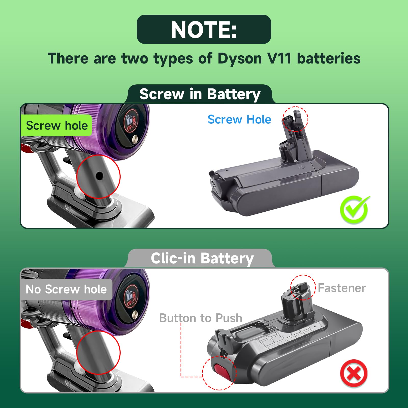 Batería V11 Compatible con Dyson V11 SV14 (Modelo Atornillable) 3950mAh 25.2V Repuesto para Dyson 11 V11 SV14 Complete/Absolute/Fluffy(Screw in)