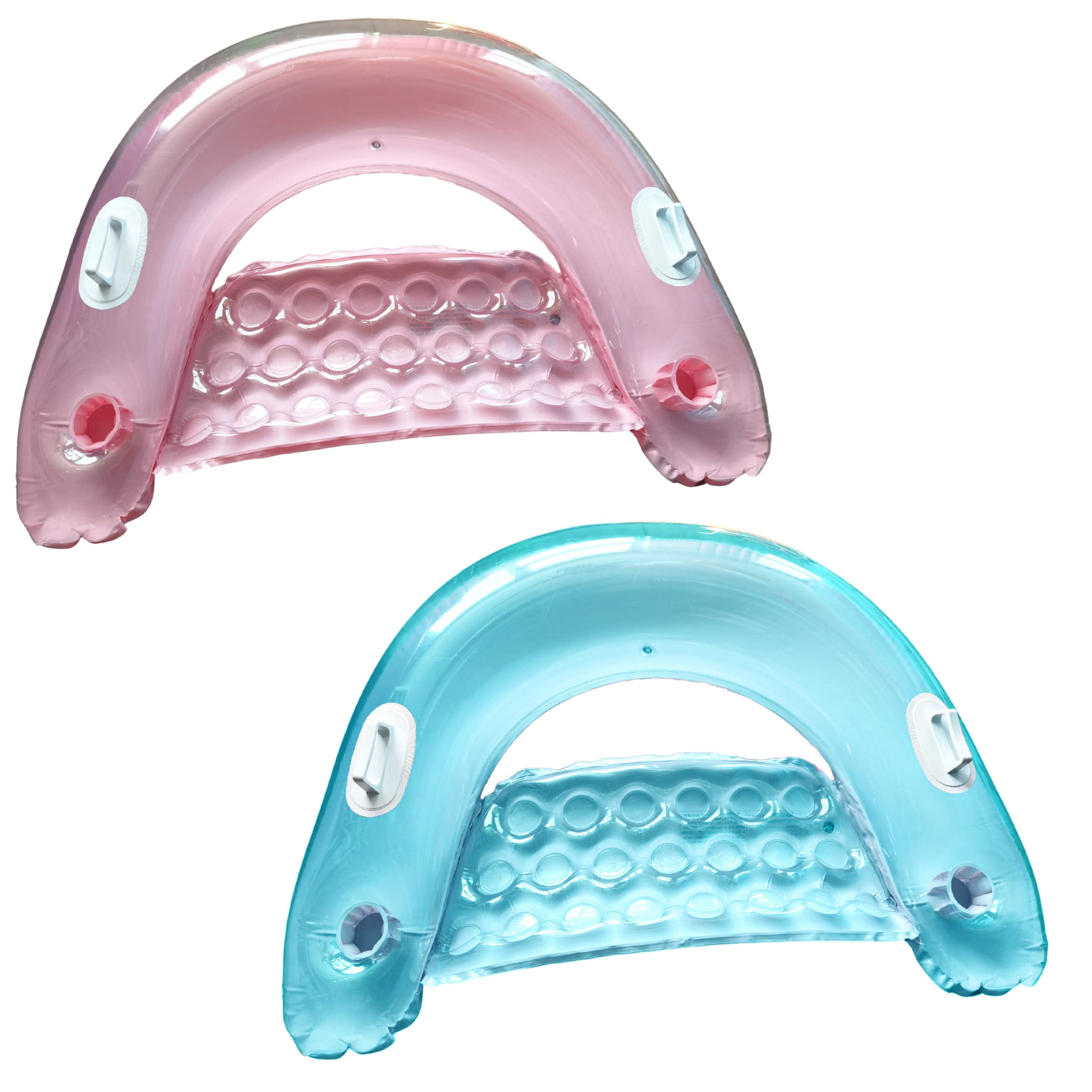 Inflatable Pool Chair Float (2 Pack) Pool Floats Adult Size with Drink & Phone Holder - Heavy Duty Lounger Floating Recliner Blow Up Floaties Water Floaty Lake Beach Tanning Float