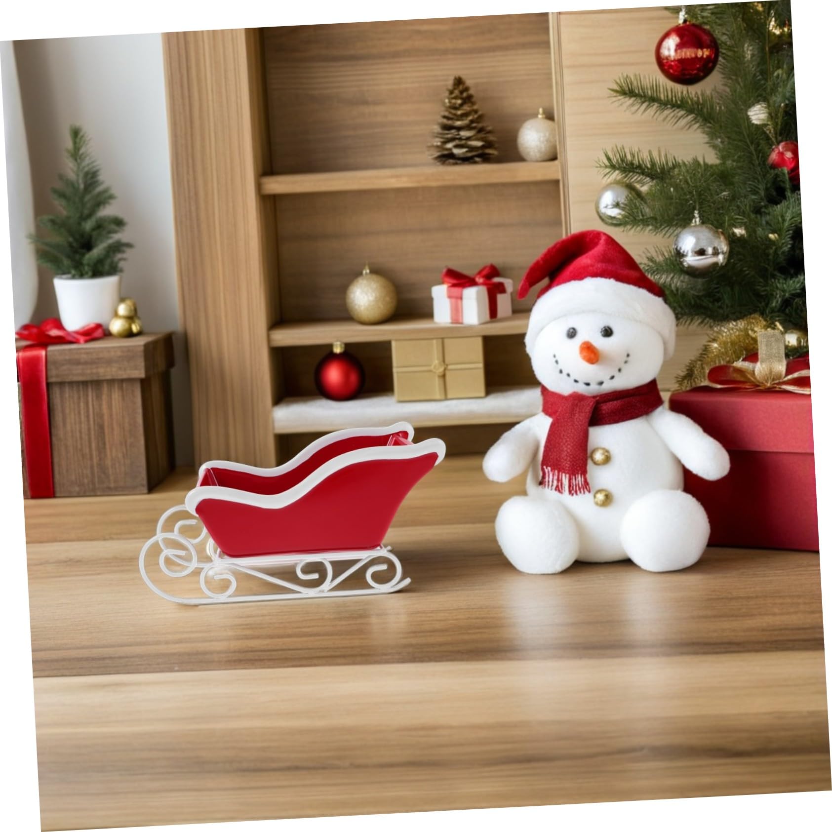 BESTYASH Slitta di Babbo Natale Decorativa Ornamentale per Festa Centrotavola Natalizio Slitta Natalizia Fai da Te Decorazione Interna