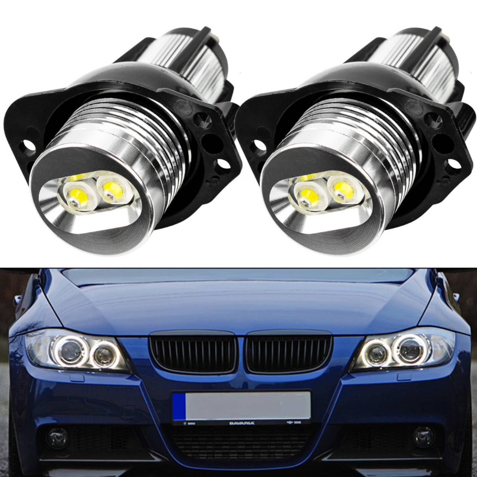 AUTOXBERT 2 pezzi Angel Eyes per BMW E90 E91, 12 V 6000 K Angel Eyes Halo Ring Luce Bianca Alta Luminosità