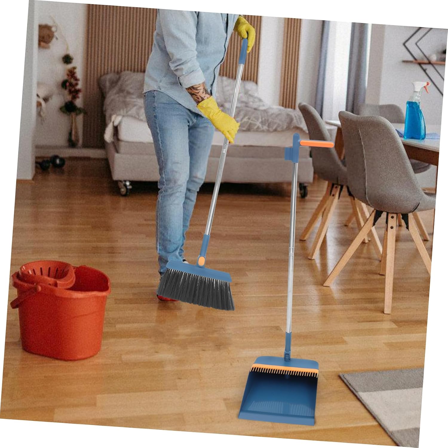 Hand Broom for Floor Cleaning Dustpan and Brush Set Home Cleaning Assistants Easy to Carry Style