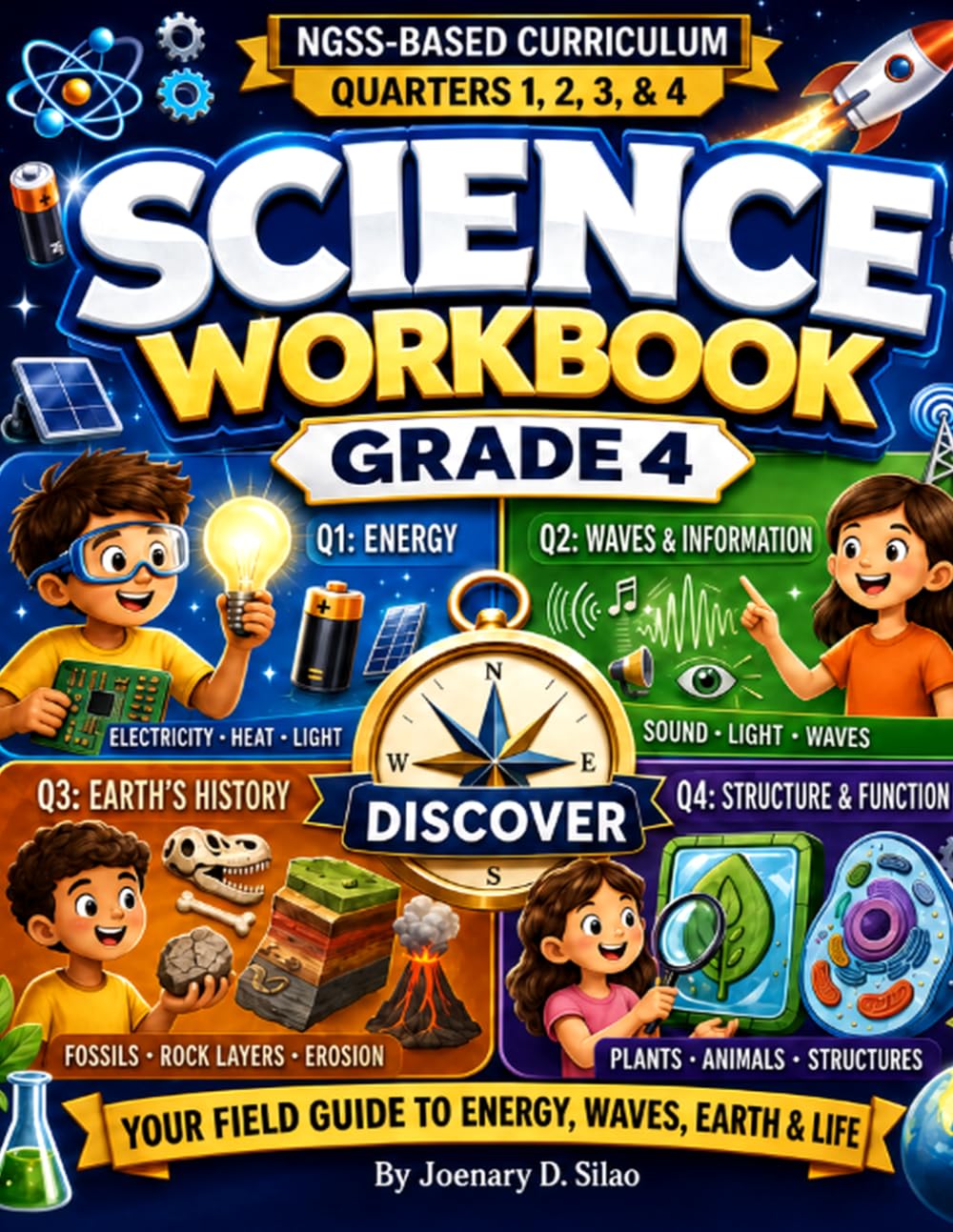 Grade 4 Science Workbook: A Complete NGSS-Aligned Workbook for Grade 4 — Energy, Waves, Earth Science & Life Science