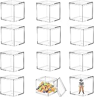 Vista 14 de Cajas de acrílico de 12 piezas, caja de corazón de acrílico transparente con tapas, cubo de cristal en forma de corazón, caja de almacenamiento