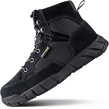 FREE SOLDIER Mens Waterproof Hiking Tactical Work Boots 6 Inches Lightweight Military Breathable Desert BootsBlack US 11