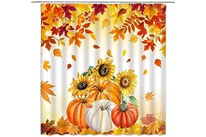 Pumpkin Sunflower Shower Curtain: Autumn Harvest's Tapestry