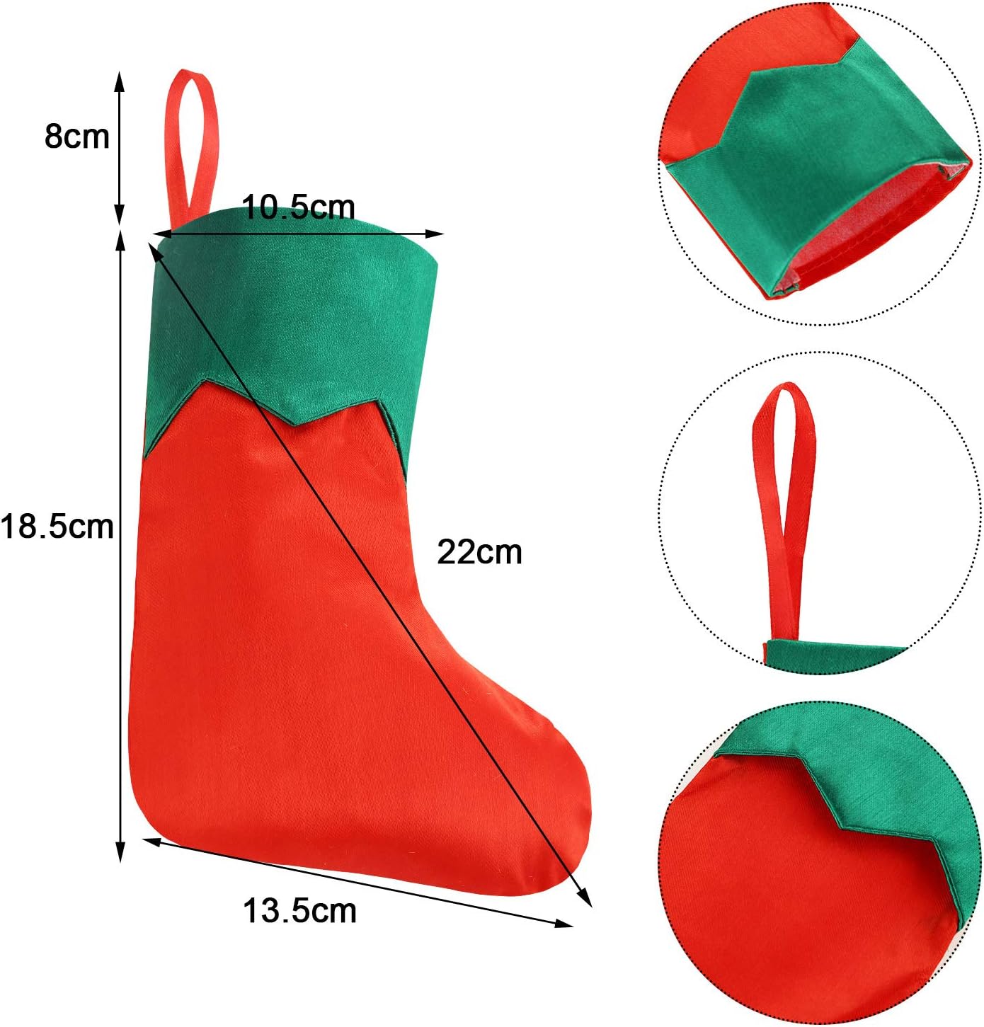Syhood 7 Inch Christmas Stockings Xmas Tree Hanging Stockings for Christmas Party Decorations(24 Pieces)