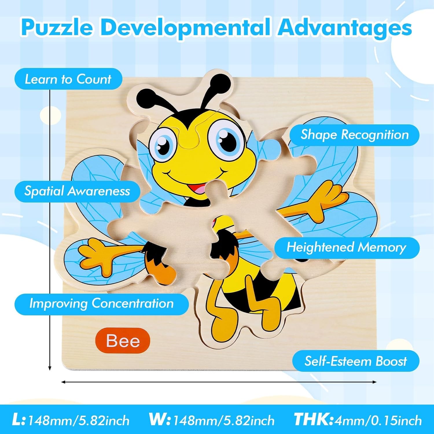 Huiguli Houten Puzzel voor Kinderen