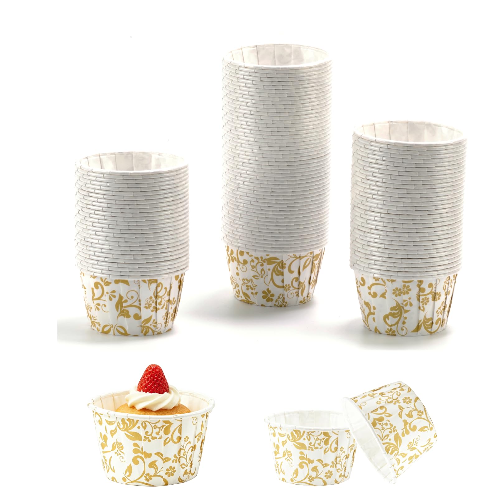150 Pcs Cupcake Casess, Muffin Cases for Baking Cups, Cup Cake Cases for Baking, Greaseproof Paper Cupcake Liners Wrappers, Bun Casess, for Christmas Birthday Wedding Party(Retro Pattern) (A)