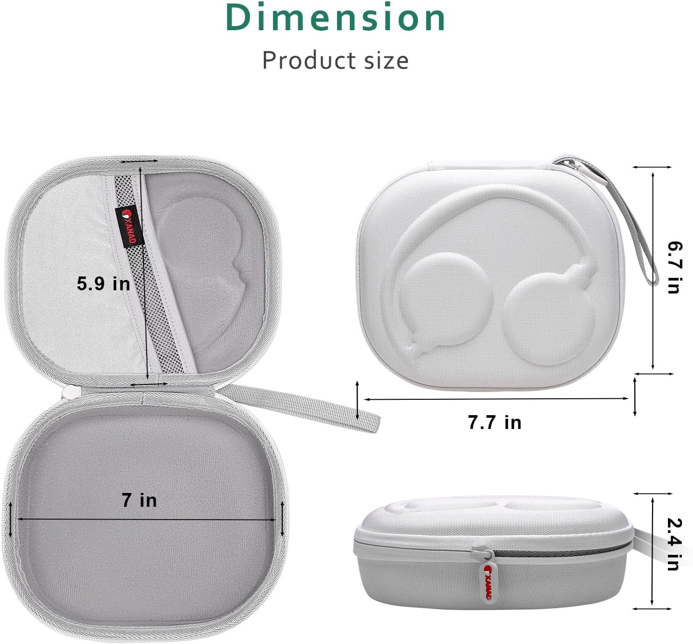 XANAD Hard Case for Bose QuietComfort, QC Ultra, QC 45, QC 35, QC45 SE, QC SE or Skullcandy Crusher Evo, Hesh ANC, Hesh Evo, Crusher ANC 2, Crusher, Riff 2 Noise Headphones (White) - Image 5