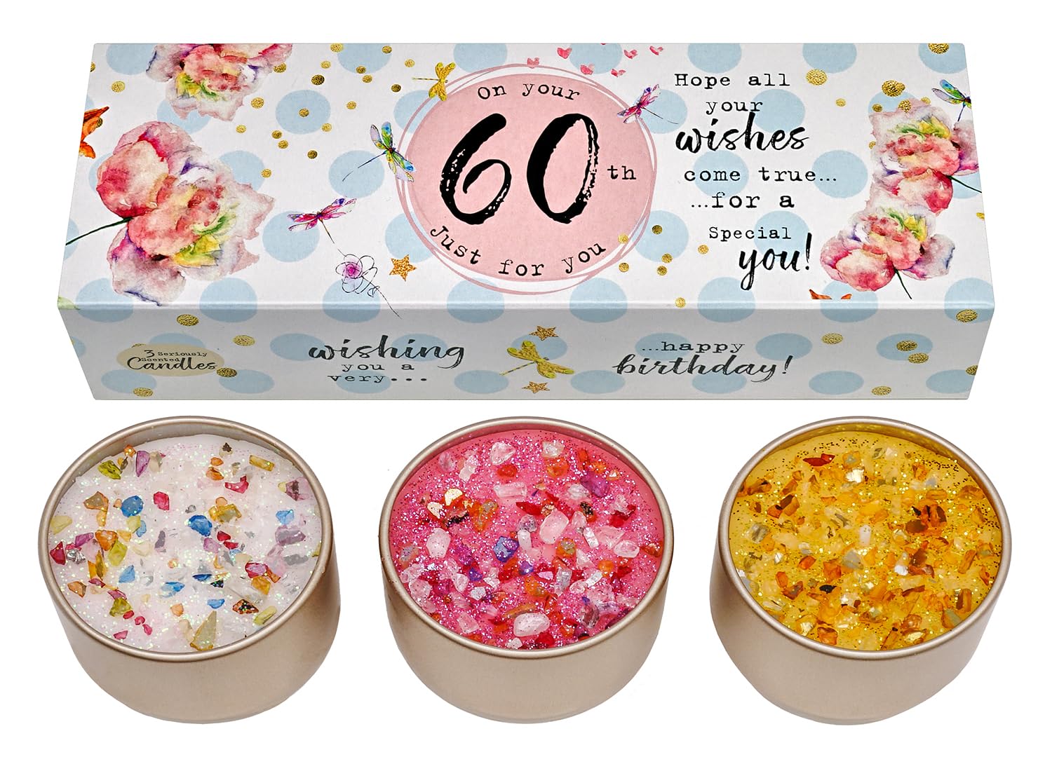 Best Kept Secrets Gold Three Lites Birthday Age Decorated Tea Light Candles (60Th)