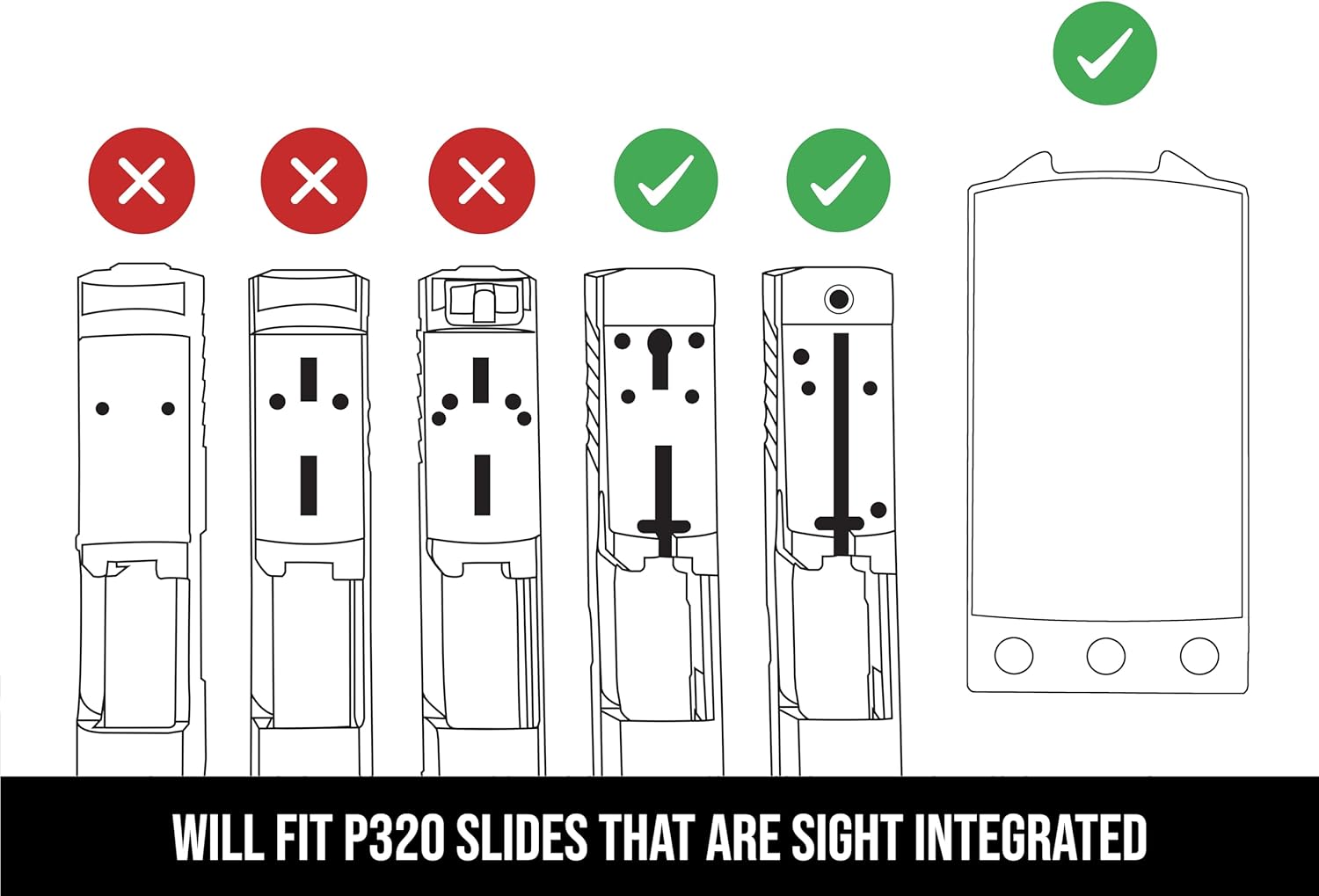 NDZ Performance Optic Sight Plate Cover for Sig P320 M18 Carry Compact P320X X5 Legion Sight Integrated and Non Integrated Slides Textured Anodized Aluminum Aspis Cut - Choose Slide Type & Color