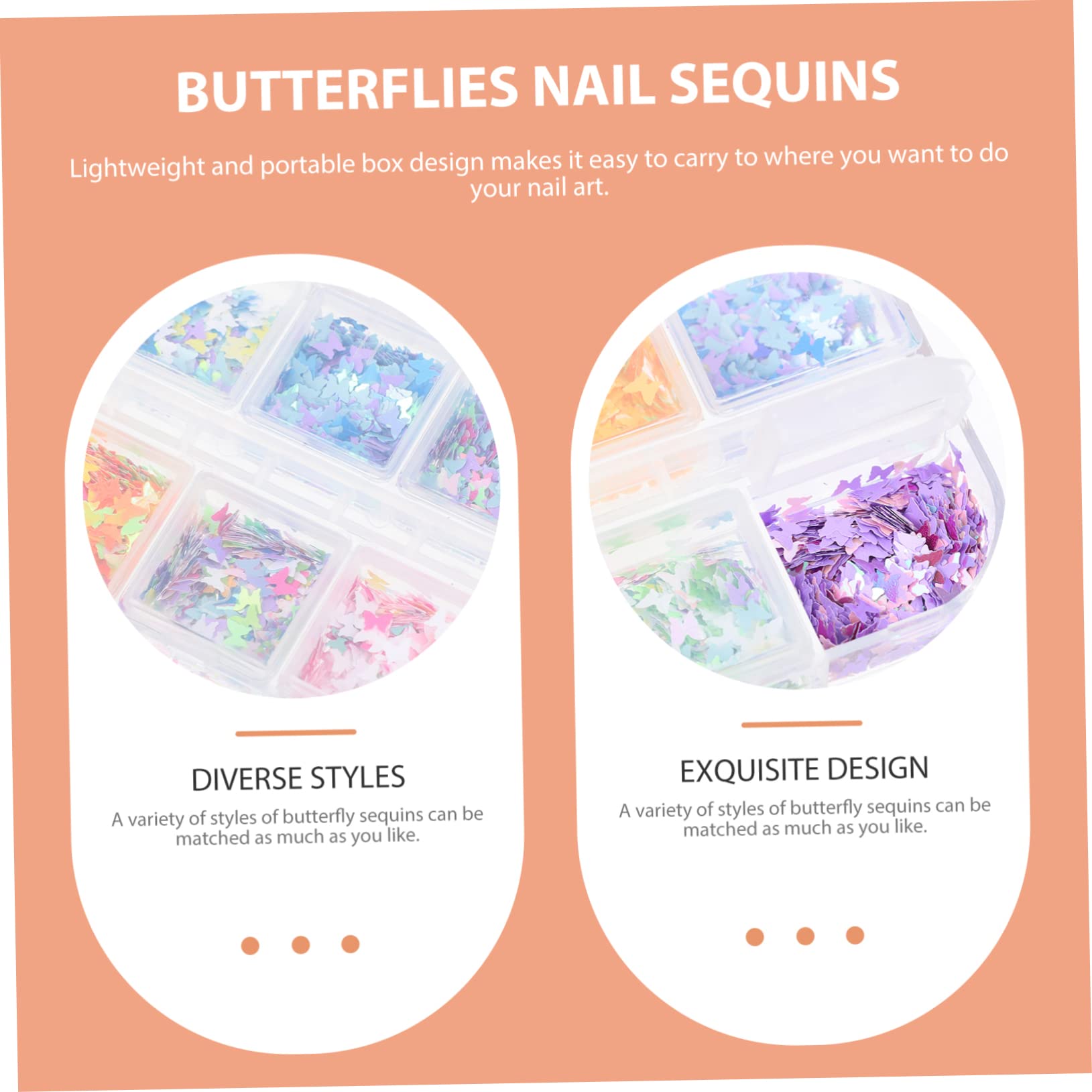FRCOLOR Boxen Mit Bunten Schmetterlingen Nail Art Glitzer Für Kreative Maniküre Dekorationen Für Natürliche Und Künstliche Nägel Einfach Zu Verwenden Geeignet Für Und Nagelstudios