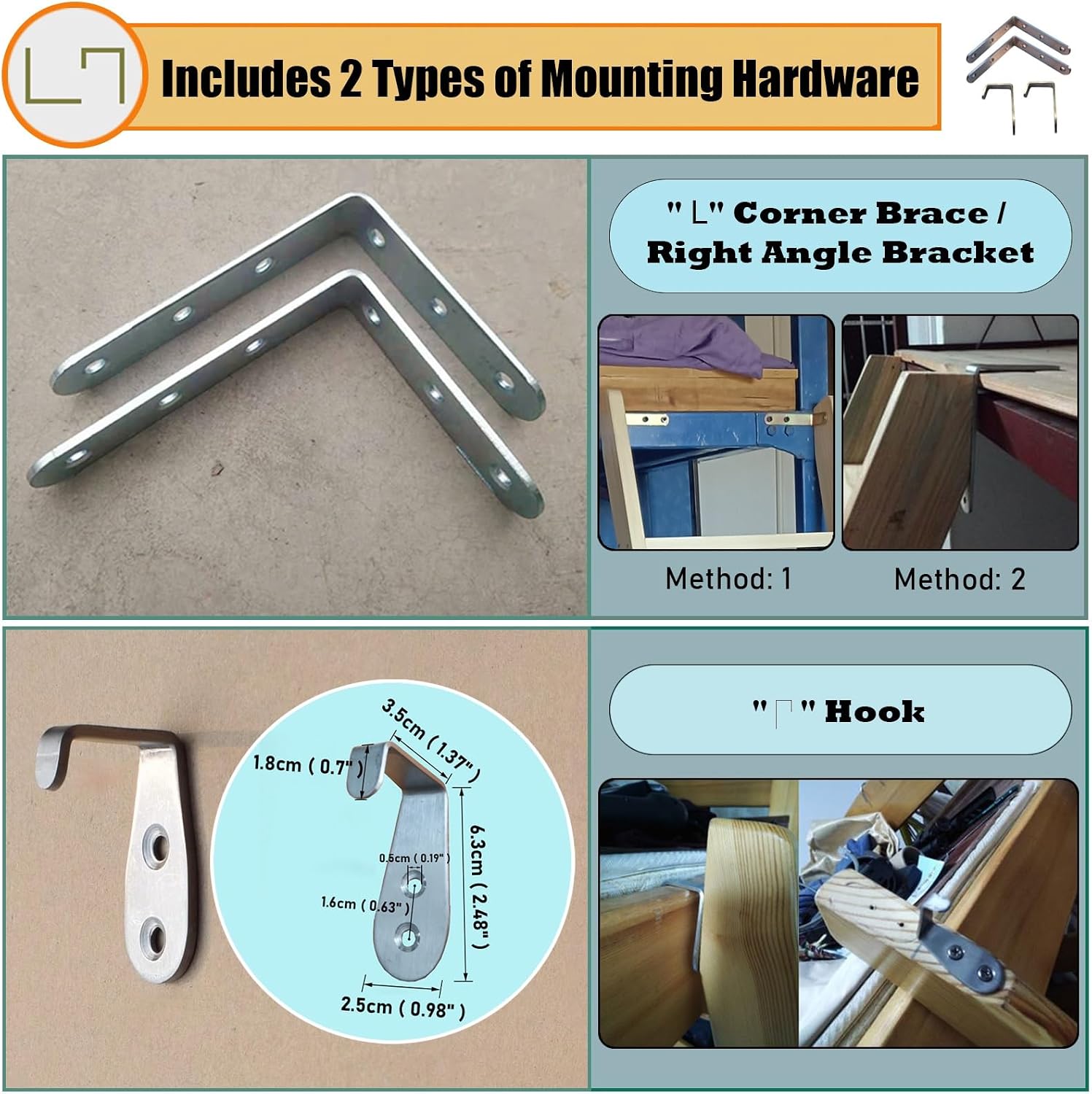 Raised Bunkbeds Ladder - 4inch Extra Wide Steps,Wooden Overhead Bed Ladders with Hooks & Corner Braces,Attic/Treehouses Ladder,7.2 6.3 5.4 4.5 3.6 ft (Color:Black,Size:219.