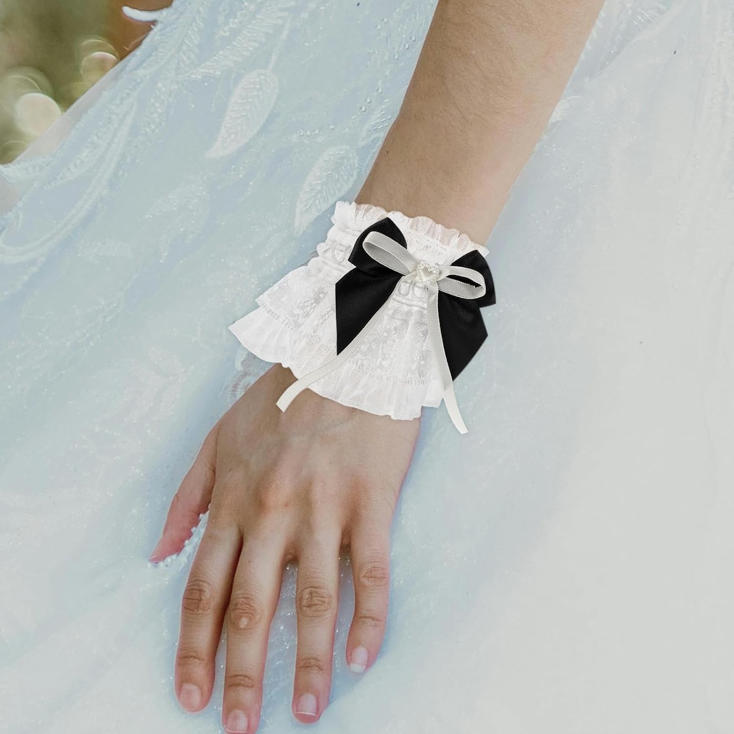 Abaodam Halloween Season Lolita Lace Gloves 1 Pair Women Wrist Cuffs