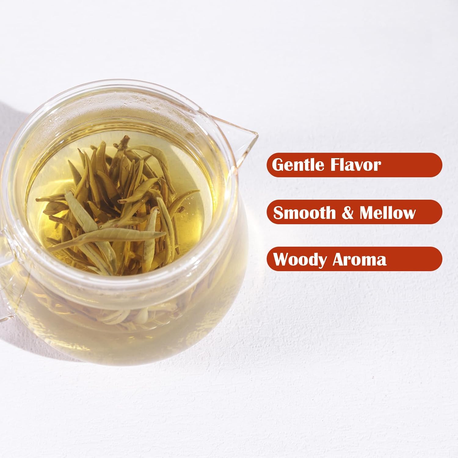 FullChea - White Tea Loose Leaf - Yunnan Silver Needle White Tea - Low Caffeine - Bai Hao Yin Zhen - Refreshing Woody Aroma - 2.5oz/71g - Image 5