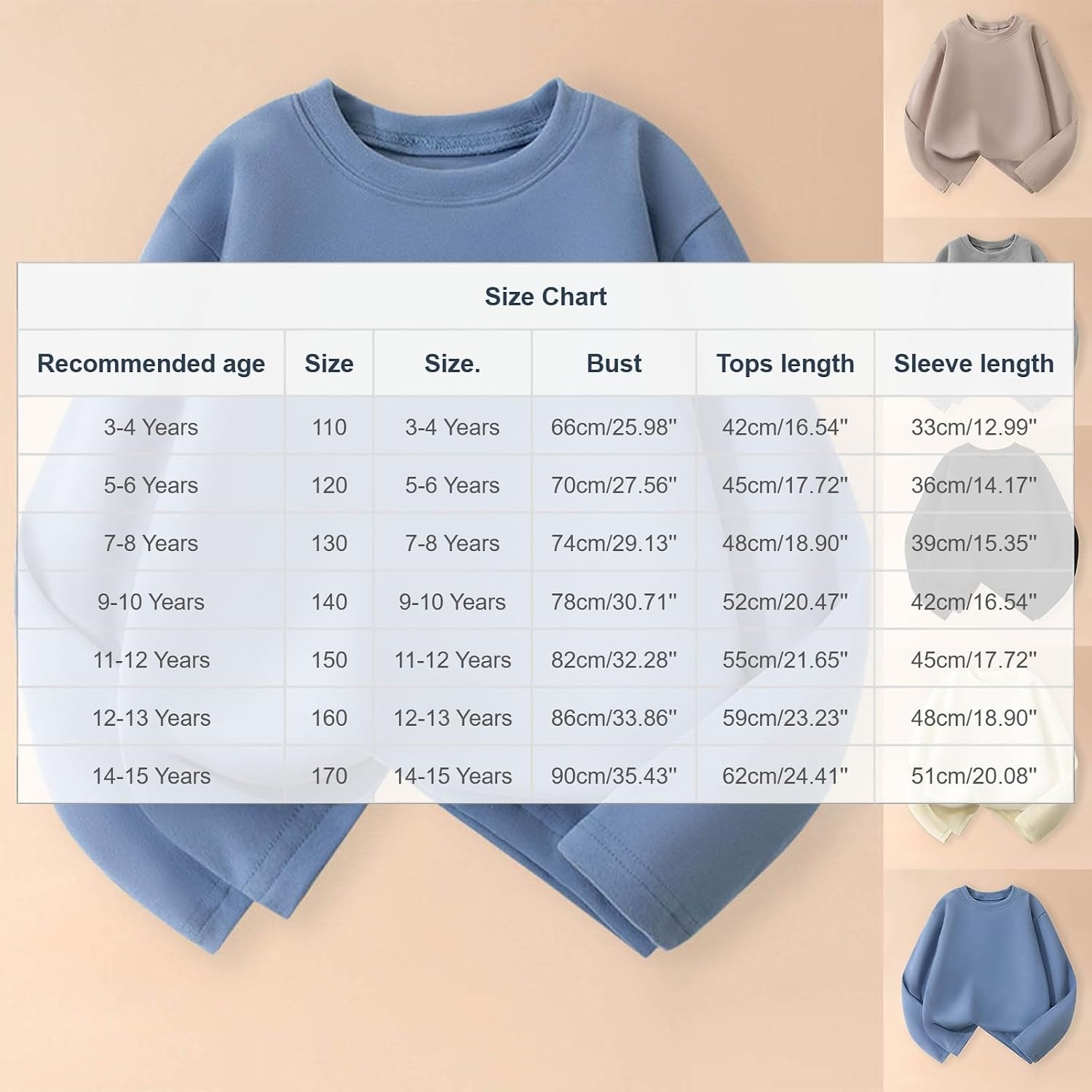 IEPOFG Boys Thermal Sweatshirts Long Sleeve Casual Loose Comfy Kids Sweater Tops Relaxed Soft Essentials Pullover for Youth