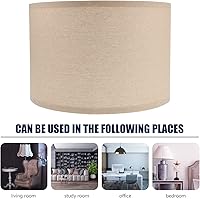 Vista 8 de Uonlytech Pantallas de lámparas, lámparas, lámpara de tambor, pantalla de lámpara base E27, pantalla de tambor mediano, cubierta de luz para lámpara