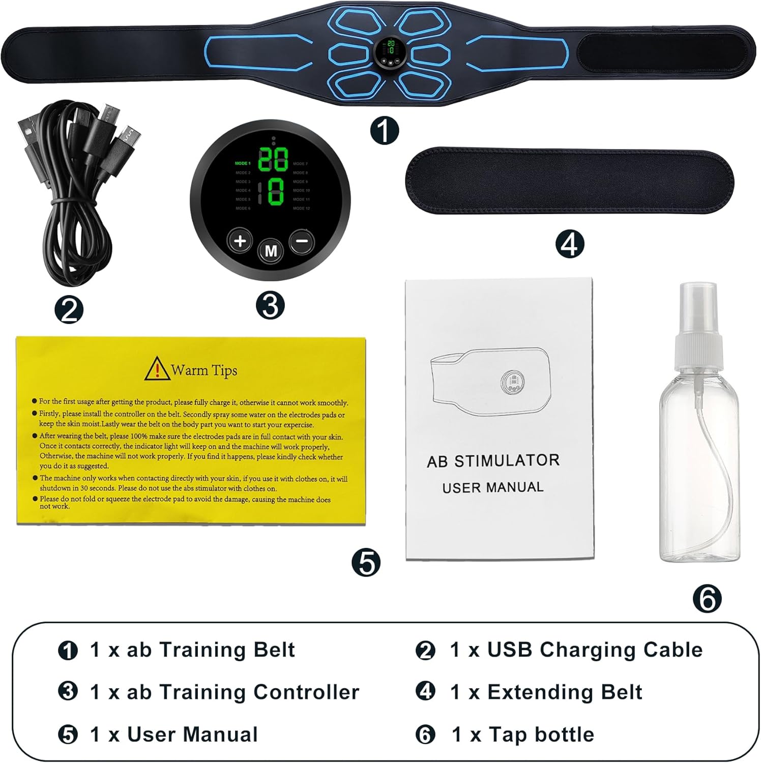 FDA Cleared - MHD TENS Muscle Stimulator Electronic Abs Muscle Toner Ab Machine Trainer for Abdomen Easy Abs Muscle Stimulation and Activation, Home Gym Use Black1 - Image 7