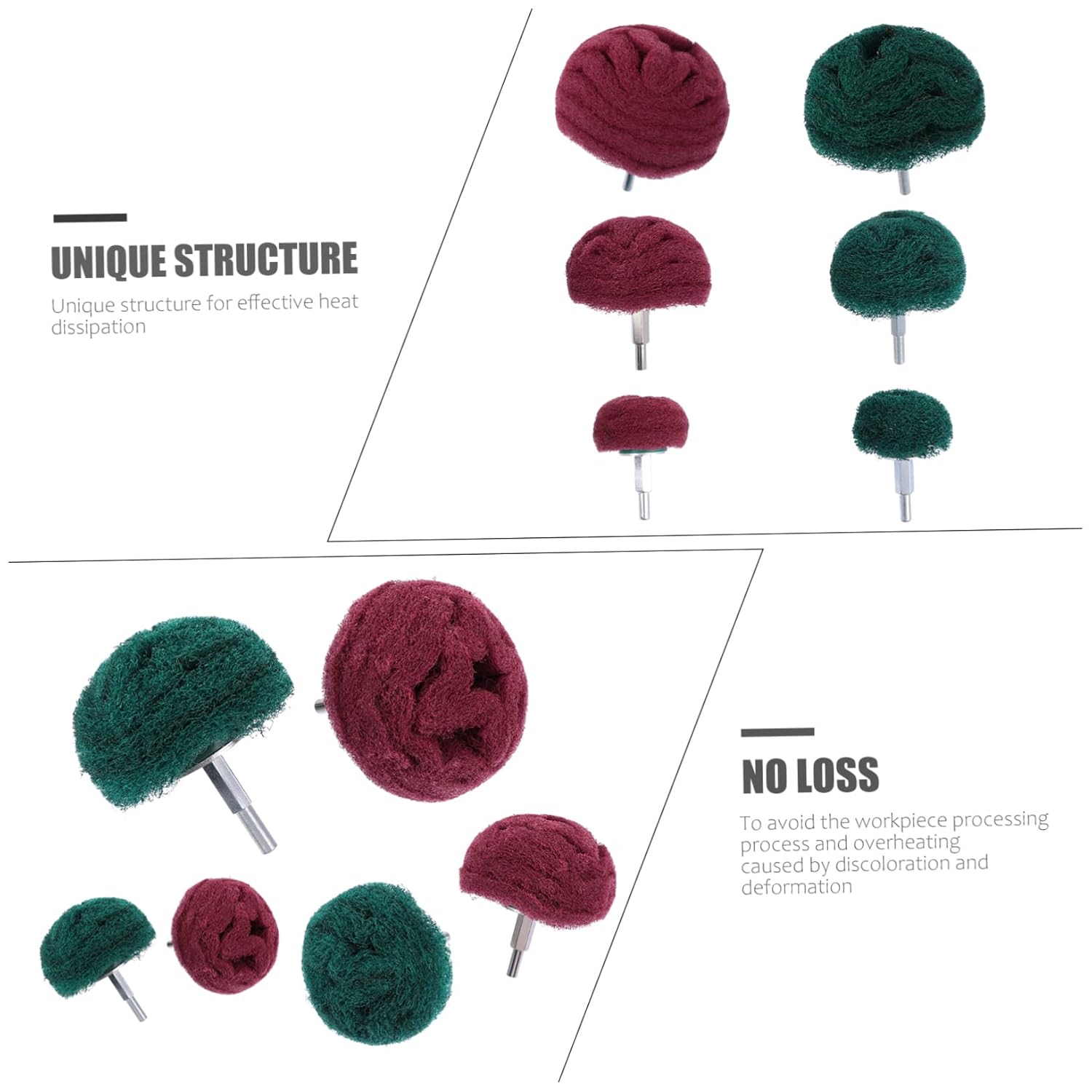 Ciieeo 2sets 6pcs Polishing Wheels Abrasive Buffing Pads for Rotary Tool Accessories Efficient Polishing and Deburring Supplies 6pcs*2