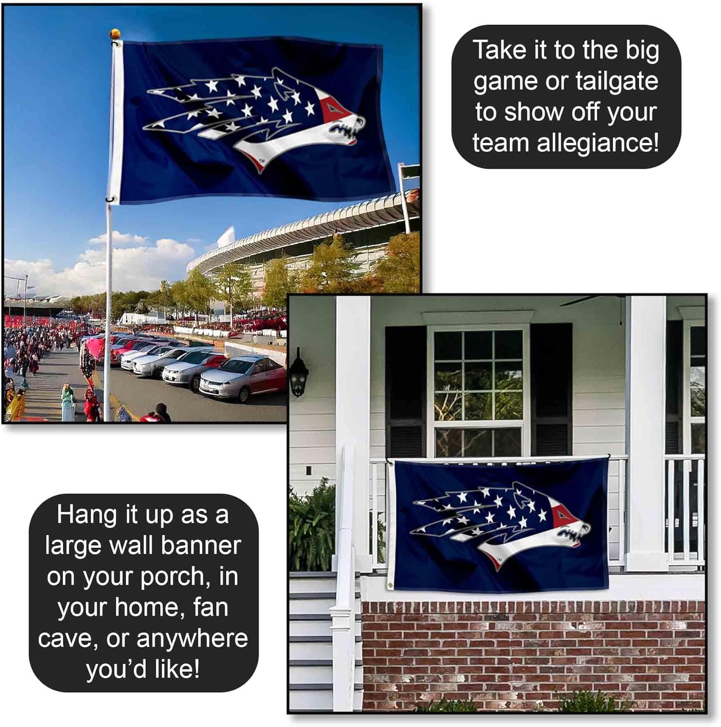 Nevada Wolfpack USA Flag Patriotic College Flag