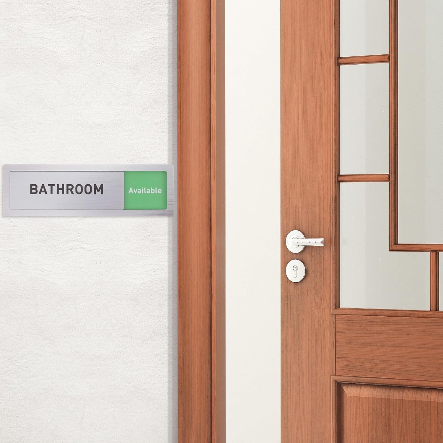 Sliding Privacy Sign for Bathroom - Available/In Use Status Indicator - Acrylic Occupied Vacant Slider for Washroom Nursing Room Restroom Door