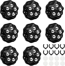 Pack of 8 Ball Castors for Furniture, Self-Adhesive Small Furniture Castors, Flat, Universal 360° Ball Castors, Heavy Duty, Swivel Castors Small with 5 Steel Balls, Mini Wheels for Kitchen Appliances