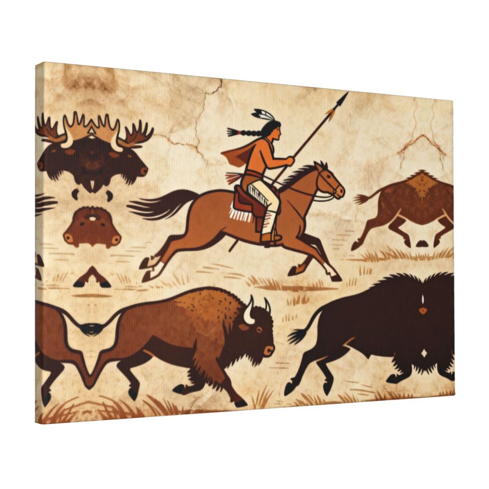 CNTDBU hunting Canvas Wall Art 16x24 Inch-Large Modern Painting Print for Living Room, Framed Ready to Hang Artwork for Bedroom