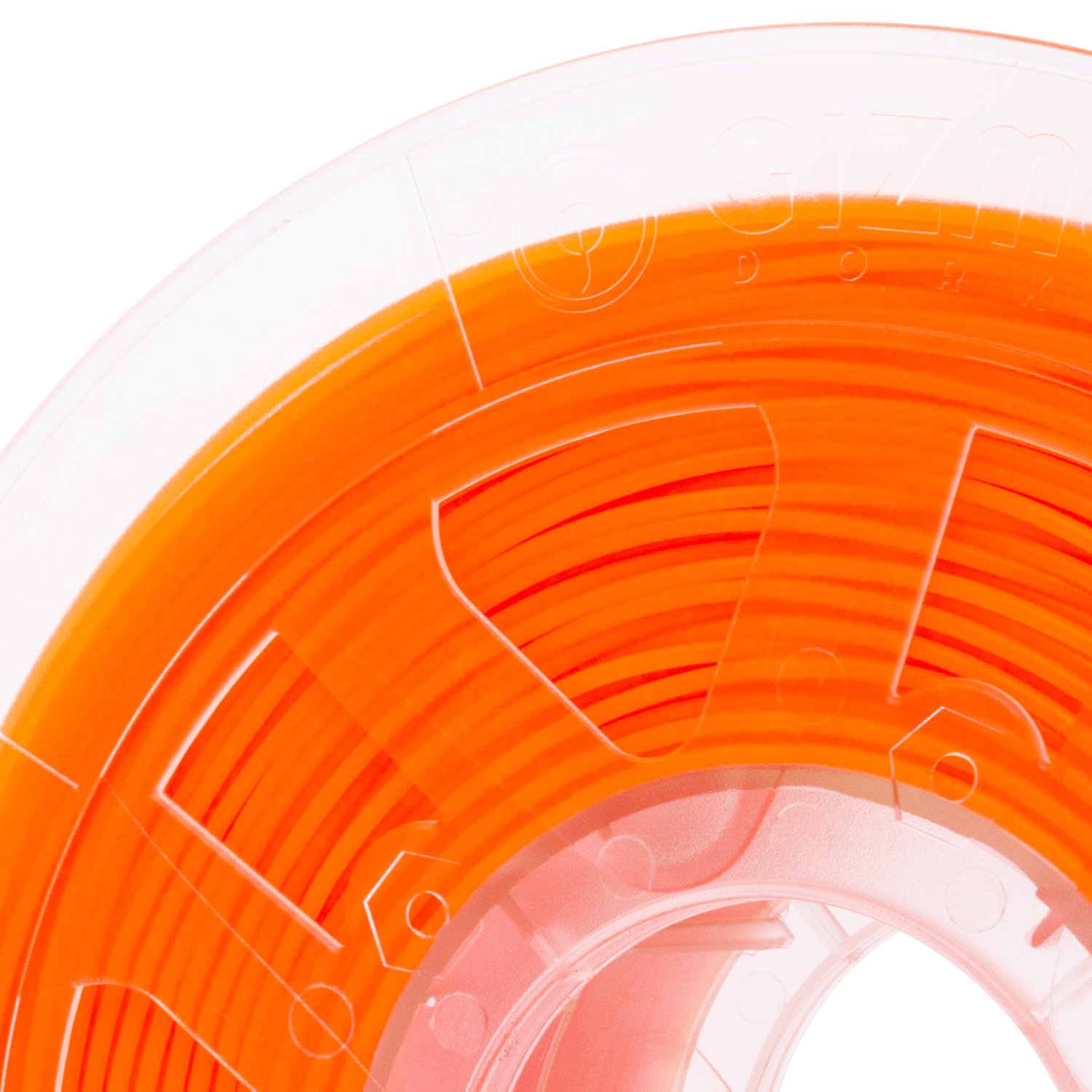 Gizmo Dorks 1.75mm PLA Filament 1kg for 3D Printers, Fluorescent Orange, Glows Under UV Light