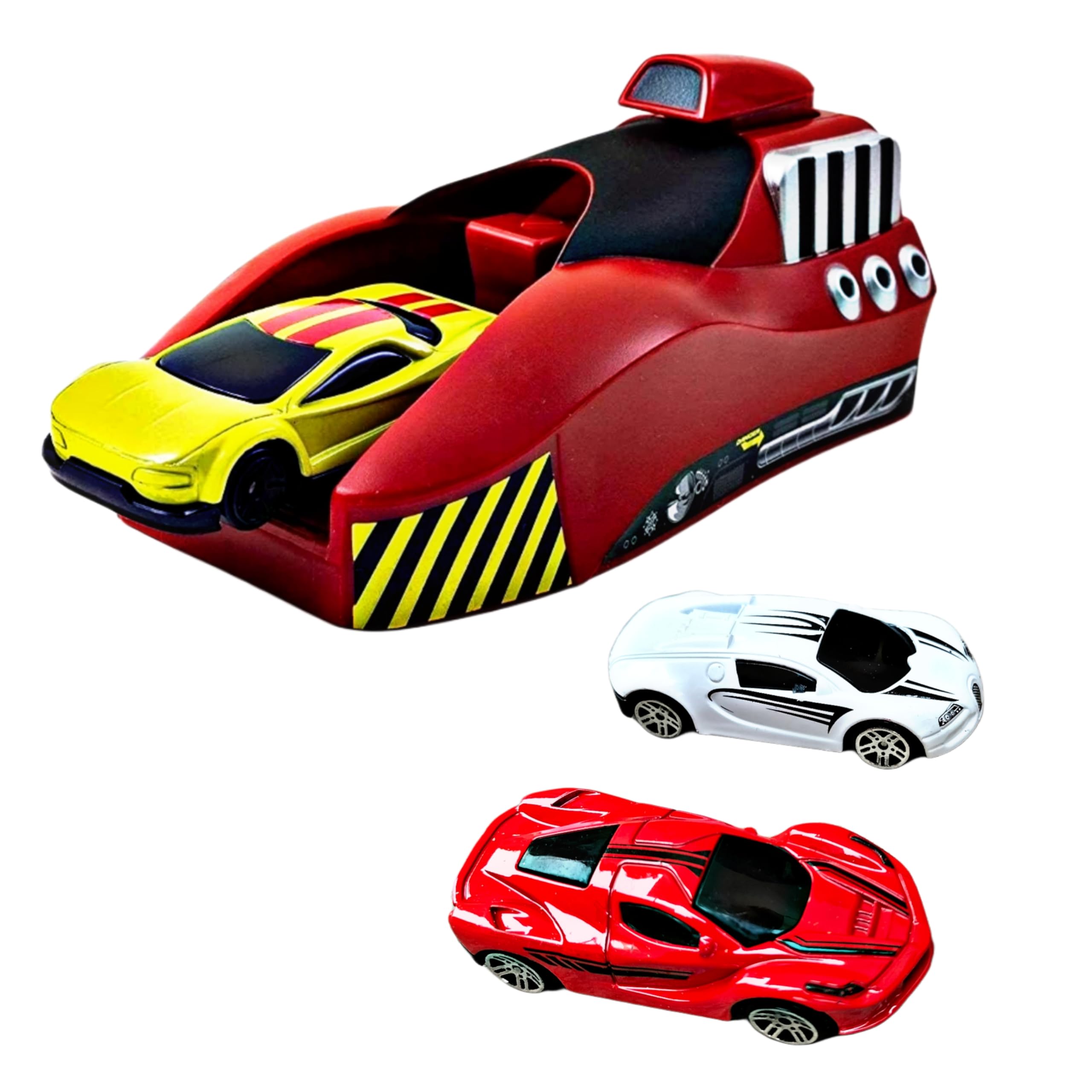 RUHANI Push Launcher Metal Racing Car with 3 Die Cast Metal Car for Kids (Multicolour)