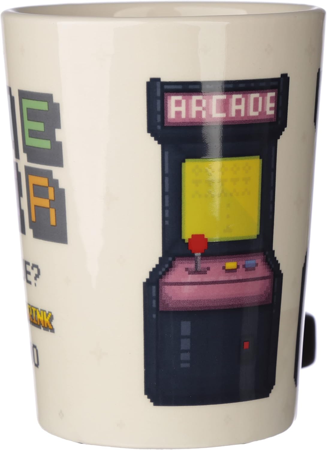 Puckator Game Over Joystick with Arcade Decal Ceramic Shaped Handle Mug with Arcade Decal, Coffee Hot Drinks, Decorative Gift Box, Home Kitchen Height 11cm Width 14cm Depth 8.5cm image 2