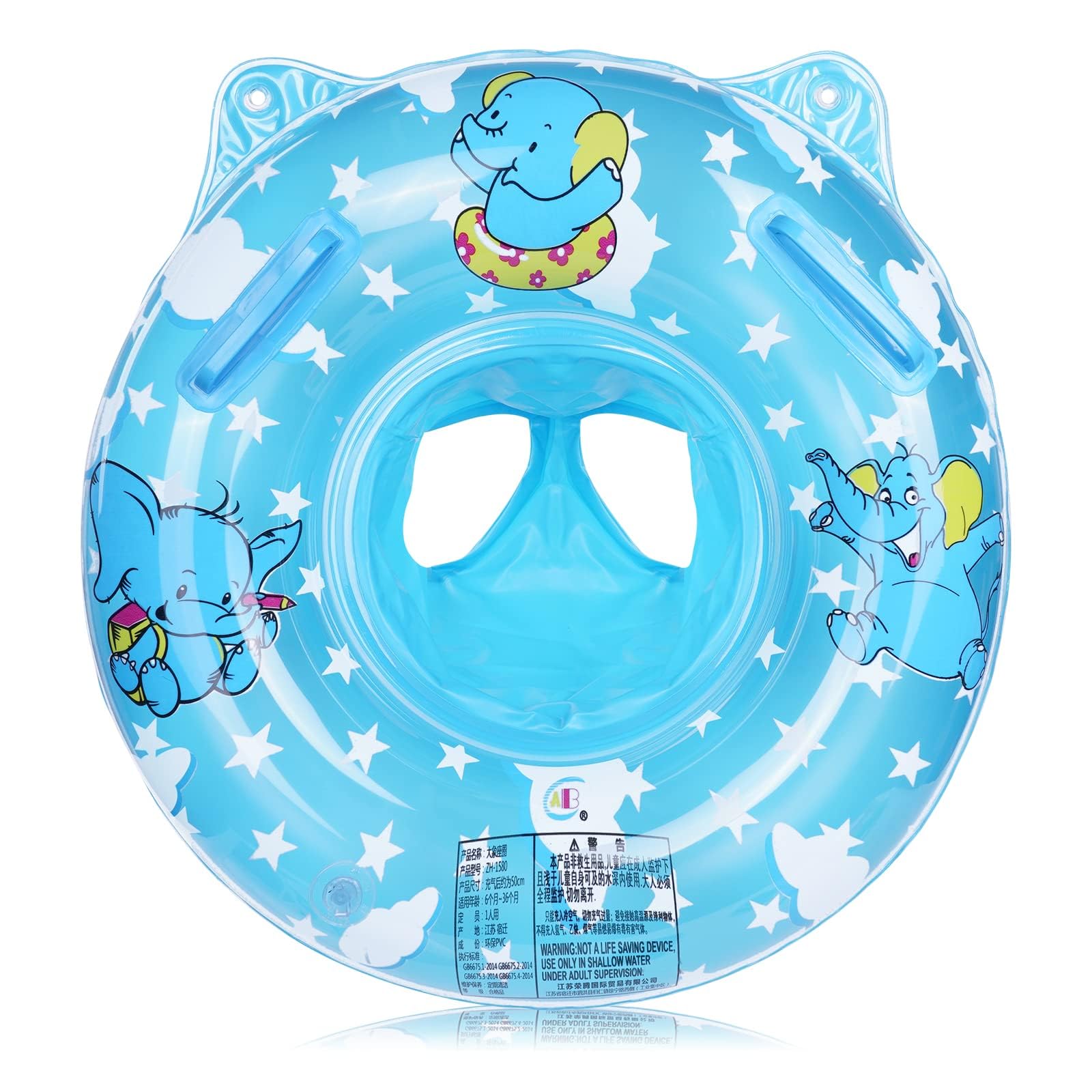 Flintronic Baby Swimming Pool Float, Inflatable Baby Swimming Float Swim Ring with Seat, PVC Baby Bath Seat for Infant/Toddler 6-35 Months, Suitable for Baby Bath and Swim