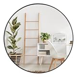 Smartxchoices 24 Inch Round Mirror, Metal Frame Wall Mirror Mounted Circle Mirrors, Vanity Mirror Modern Minimalist Wall Décor for Entryway, Bathroom, Washroom, Living Room, Bedroom