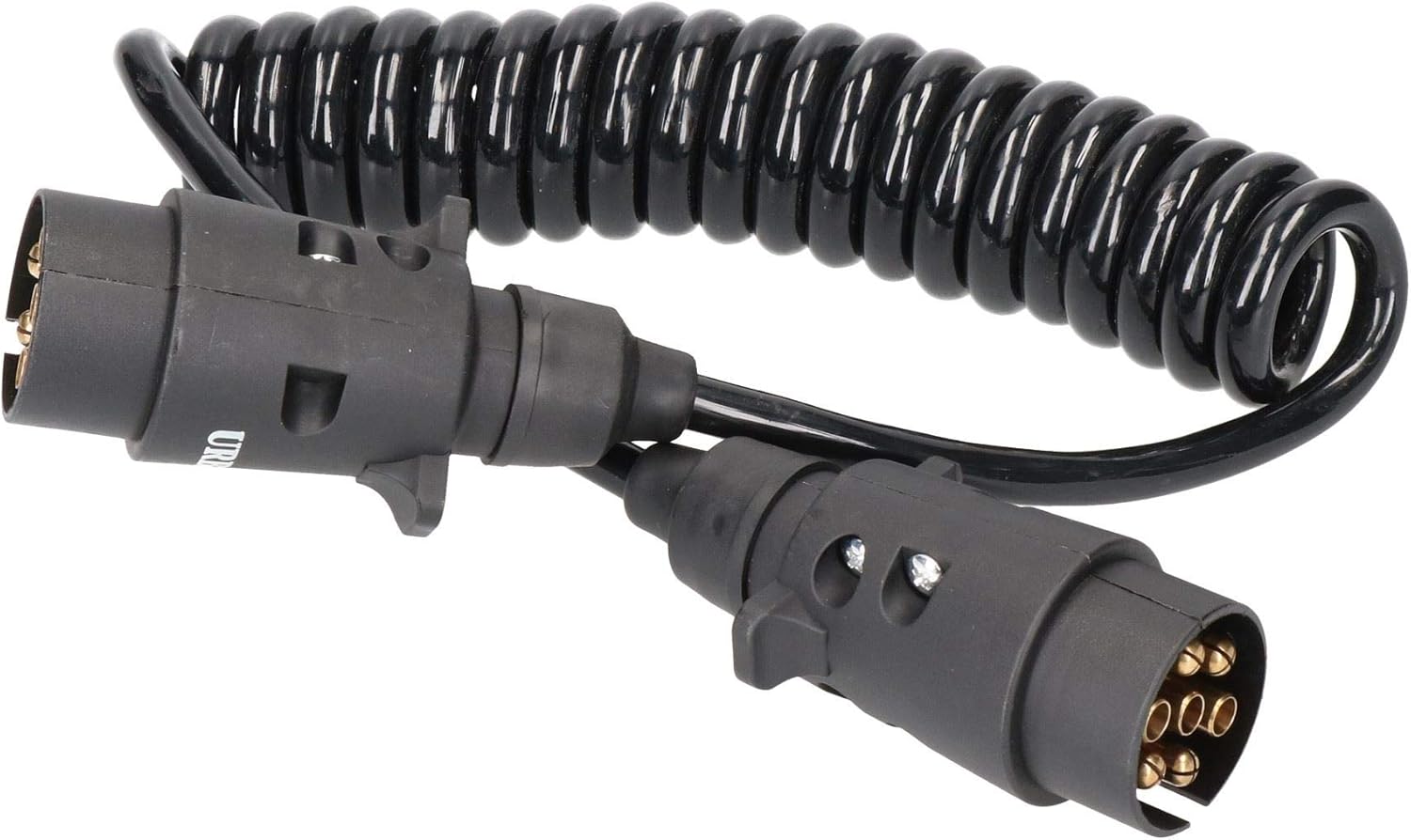 AB Tools Trailer Light Electrics 2.5m Curly Extension Cable Lead Male to Male 7 Pin Plugs