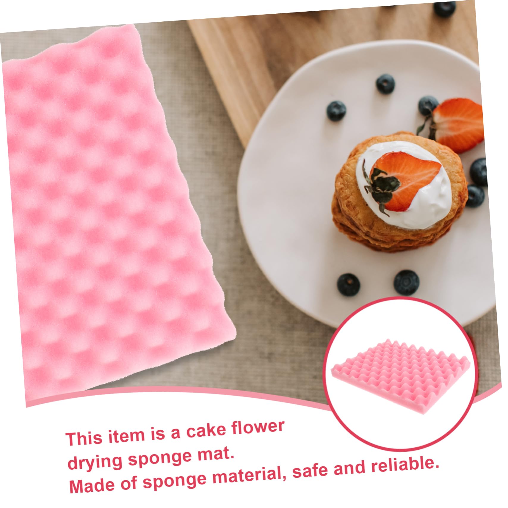 6piezas Esponjas De Fondant para Secado De Flores De Decoración De Pasteles Almohadillas para Modelado De Pasta De y Flores De Icing