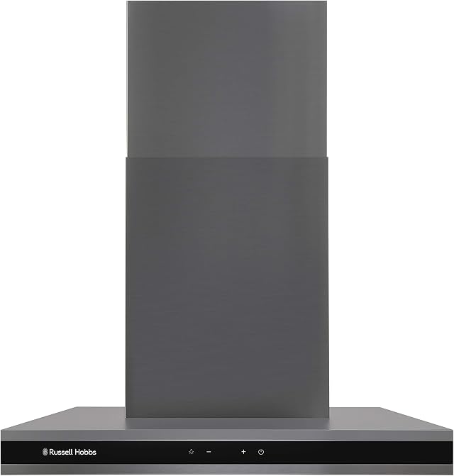 Russell Hobbs RHGCH603DS Midnight Collection 60cm T-Shaped Chimney Cooker Hood, Dark Steel