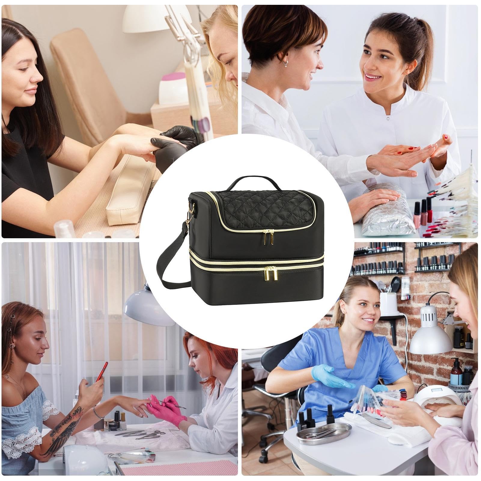 Estuche de transporte para esmalte de uñas, Estuche organizador de esmalte de uñas,Bolsa de almacenamiento para suministros de uñas - Estuche portátil de viaje para tecnología de uñas, para lámpara de
