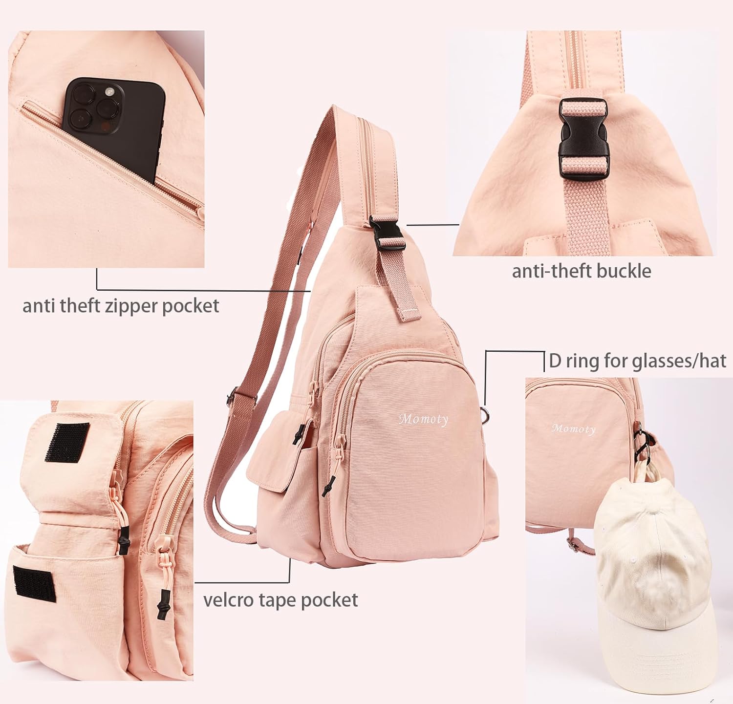 Crossbody Bag for Women Mini Backpack Purse Sling Bag Travel Hiking Chest Bag Daypack Small Casual Fanny Pack - Image 7
