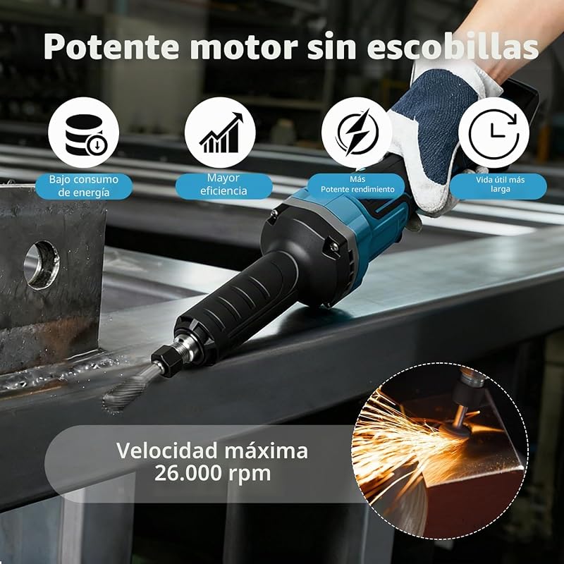 Polizor drept Ayolofei cu motor fără perii pentru acumulator Makita 18V, 4 trepte, șlefuire, lustruire, gravare, fără acumulator