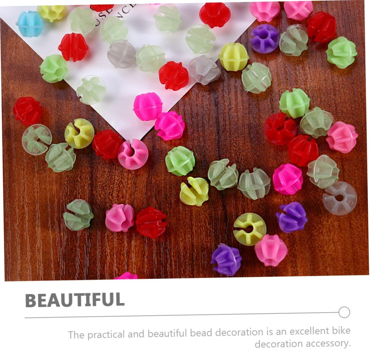 WOONEKY 180pcs Colorful Plastic Bicycle Spoke Beads Clip Decorative Wheel Accessories for Front and Rear Bikes Easy to Install and Remove Fits Standard Bike Spokes Creative Clip Design for