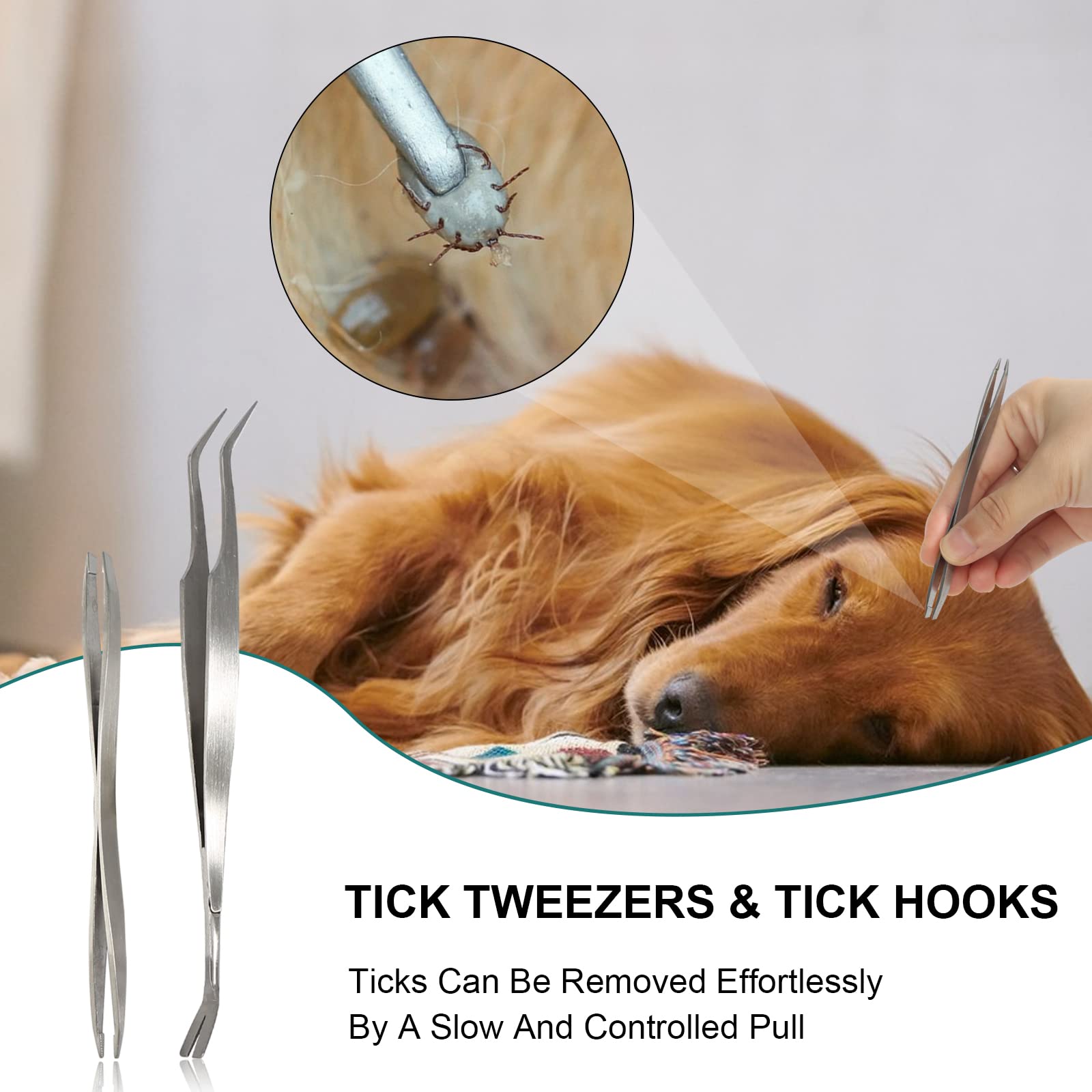 Set Pinze Per Zecche 9 In 1 - Con Custodia Per Rimozione Zecche Cani E Umani - Foto 5